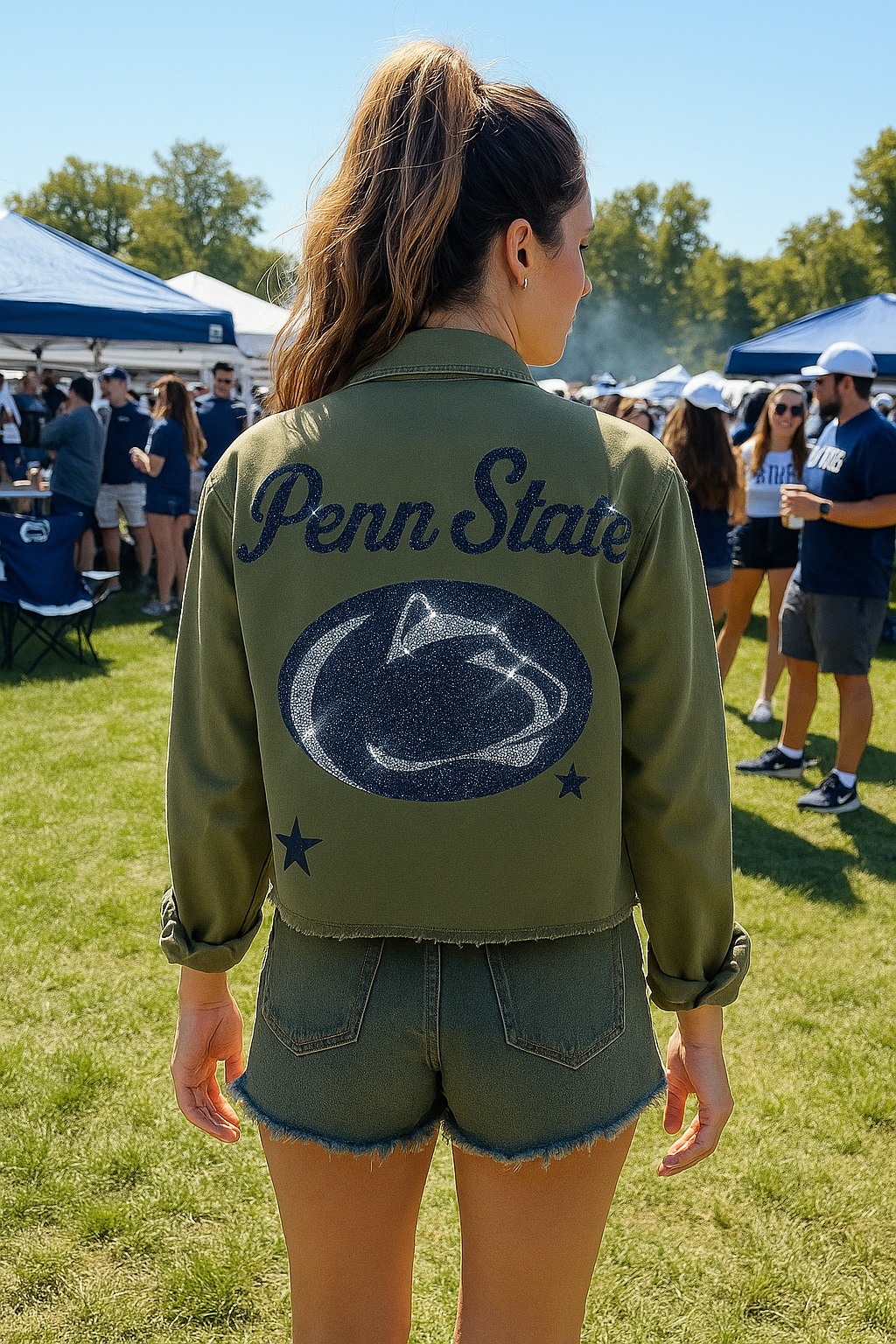 Penn State Decal Green Army Shacket