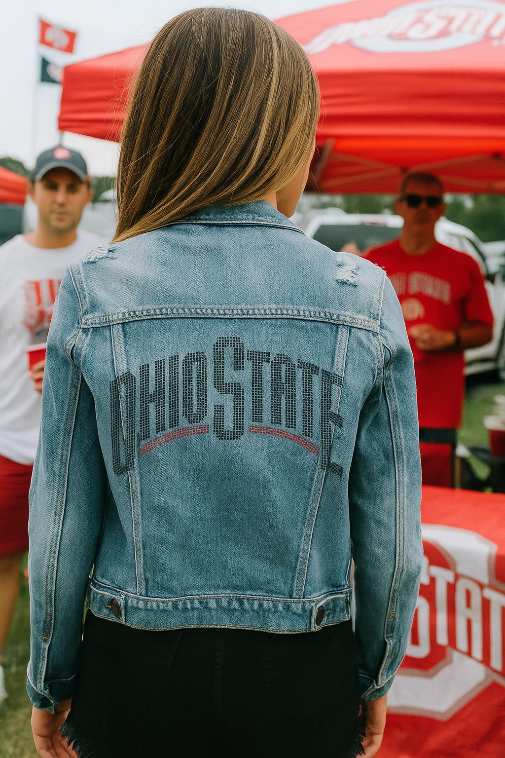 Ohio State Black Curve Blue Denim Jacket