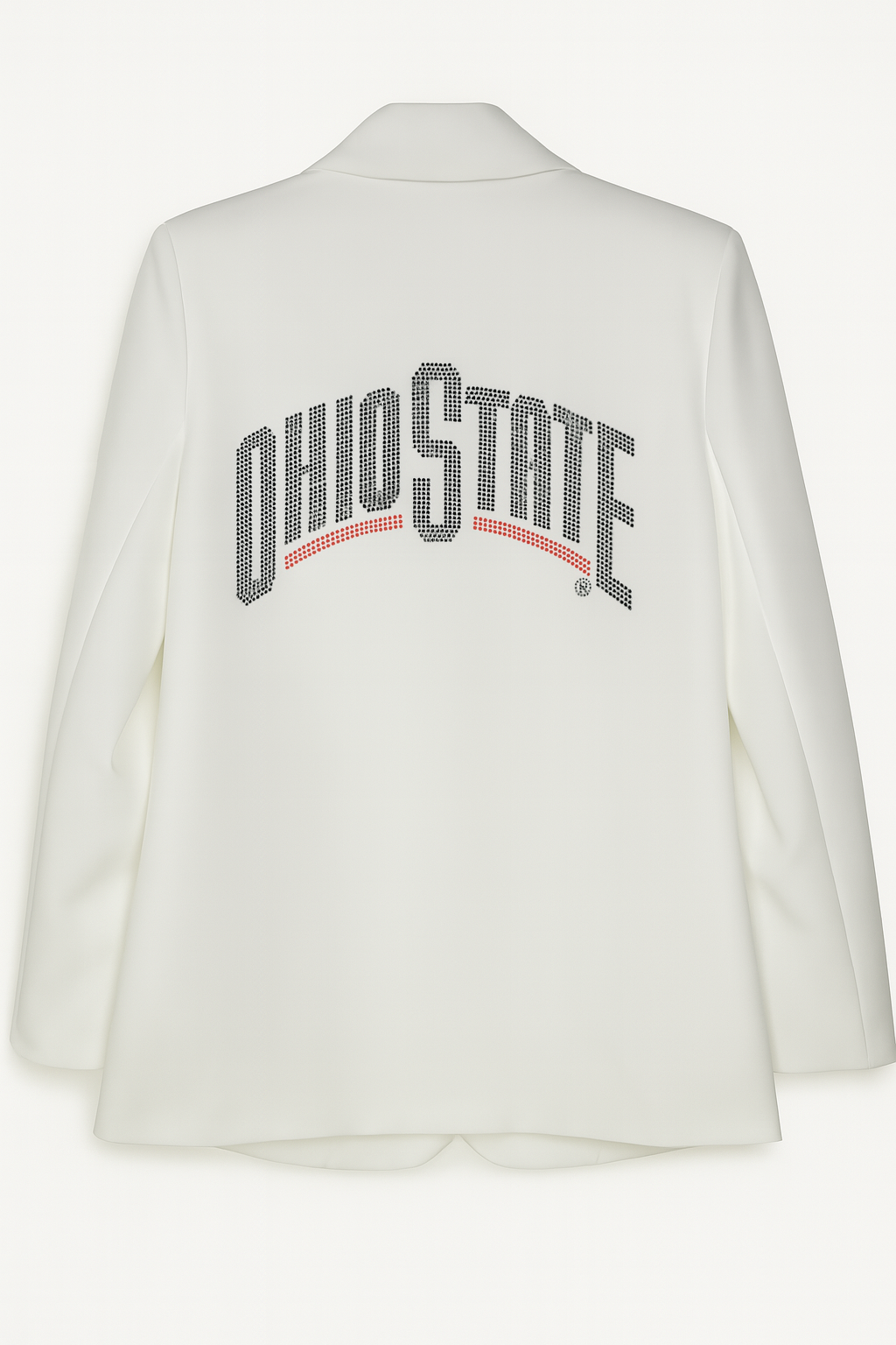 Ohio State Curve Black White Ruched Sleeve Blazer