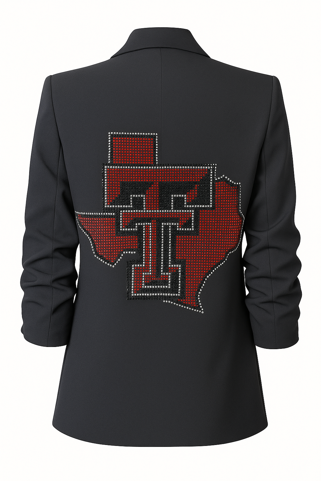 Texas Tech TT State Black Ruched Sleeve Blazer