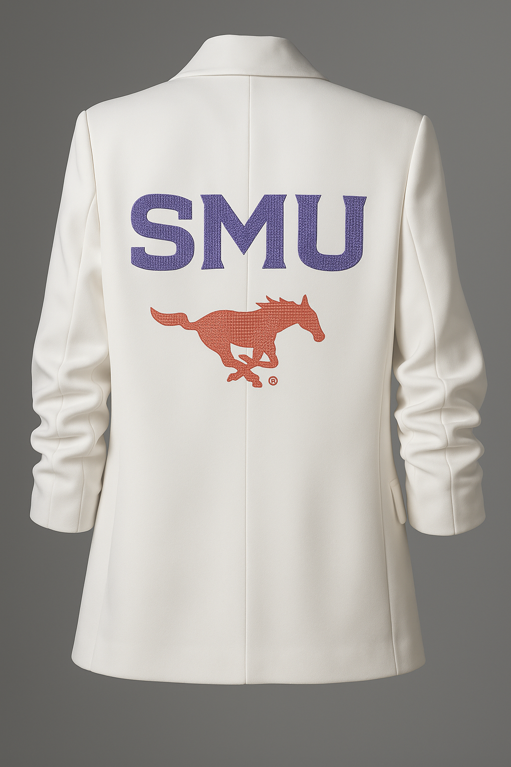 Game Day Blazer, Ruched White, SMU and Mustang