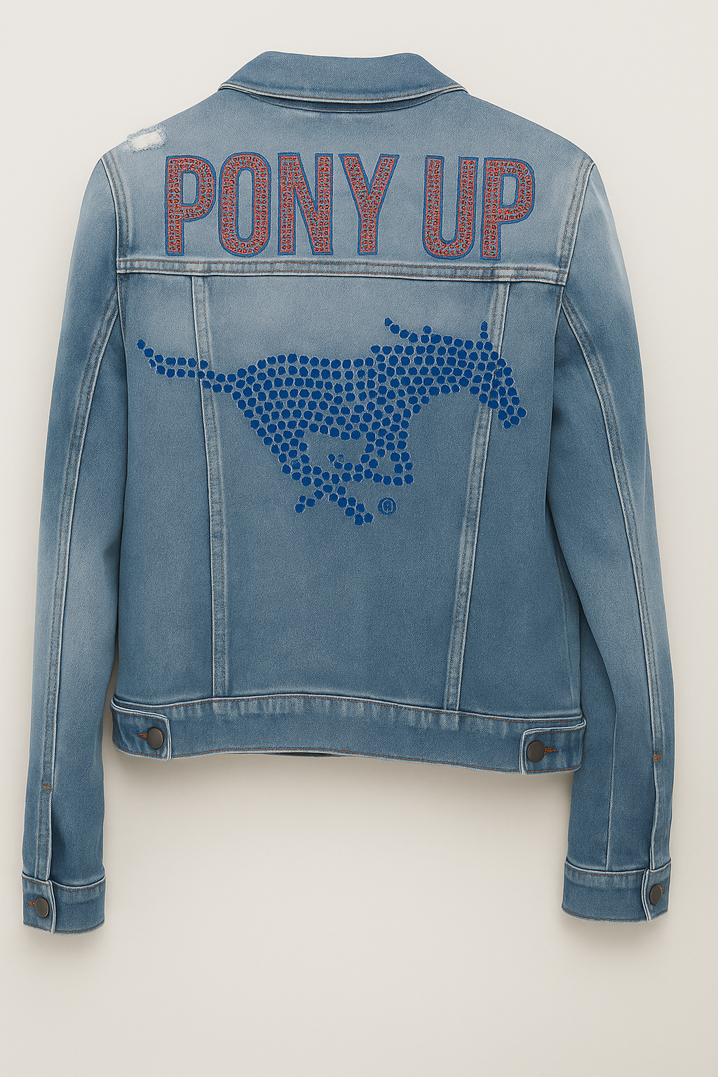 SMU Pony Up Blue Mustang Blue Denim Jacket