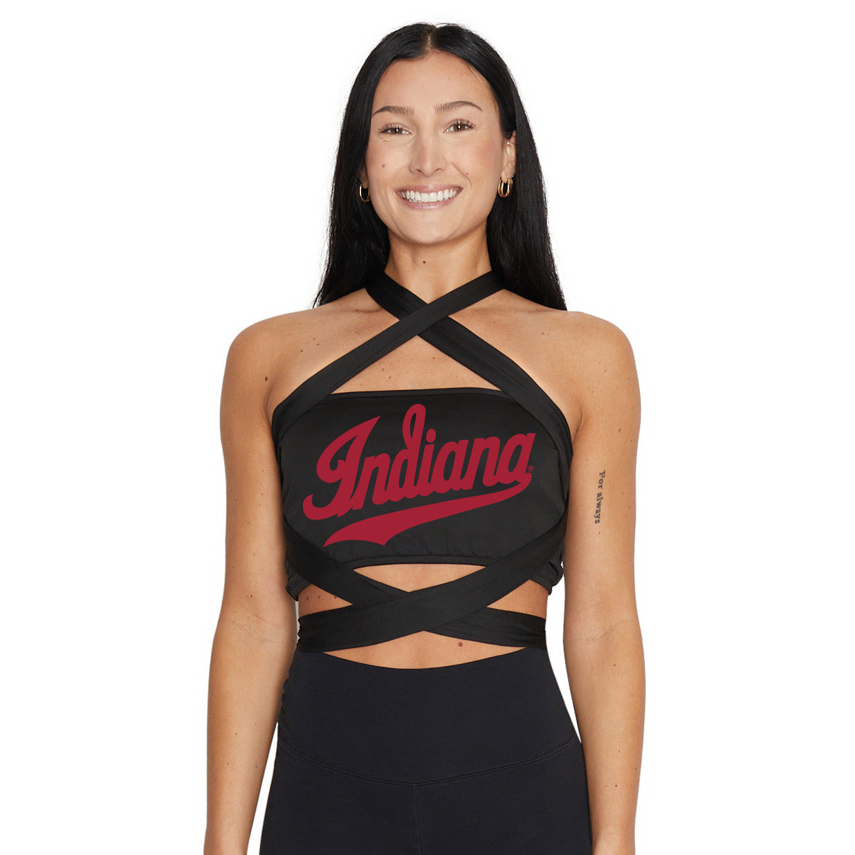 Indiana Hoosiers Black Multi Way Bandeau Top
