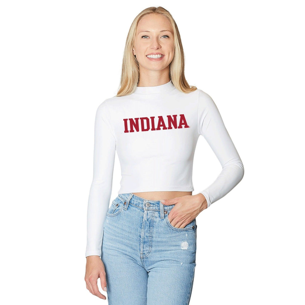 Indiana Hoosiers White Mock Neck Top