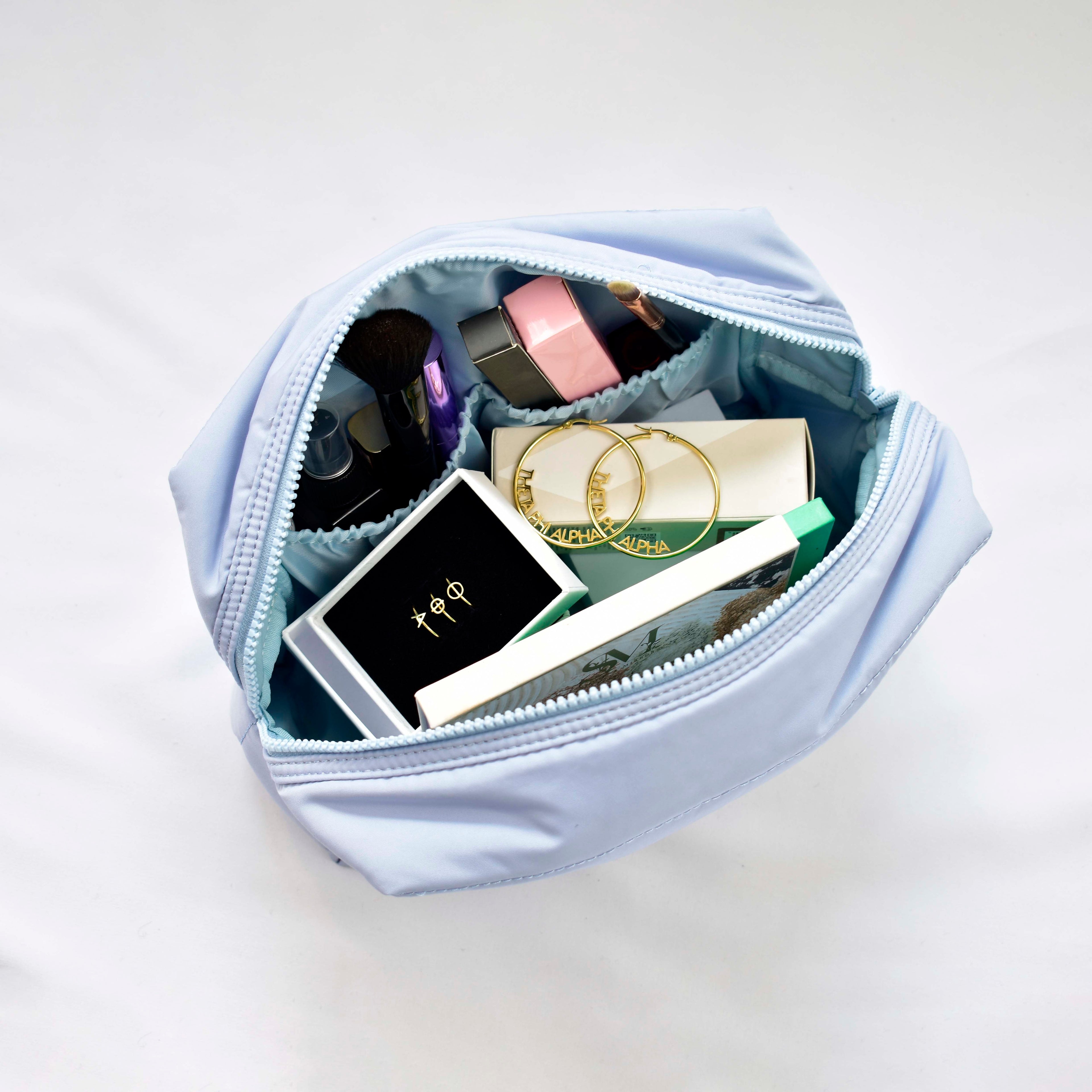 Alpha Delta Pi Makeup Bag - Puffer Style with Sorority Letters