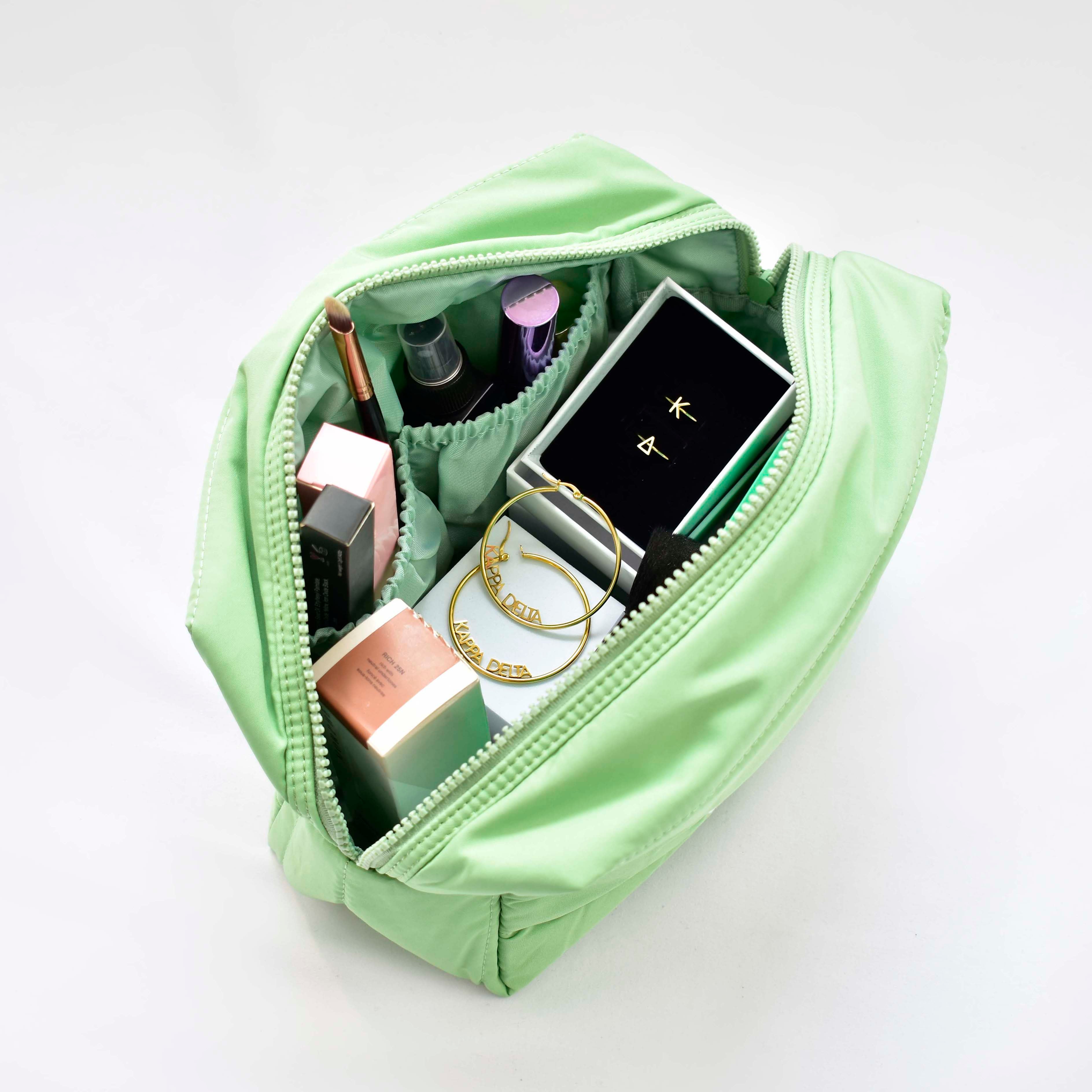 Kappa Delta Makeup Bag - Puffer Style with Sorority Letters