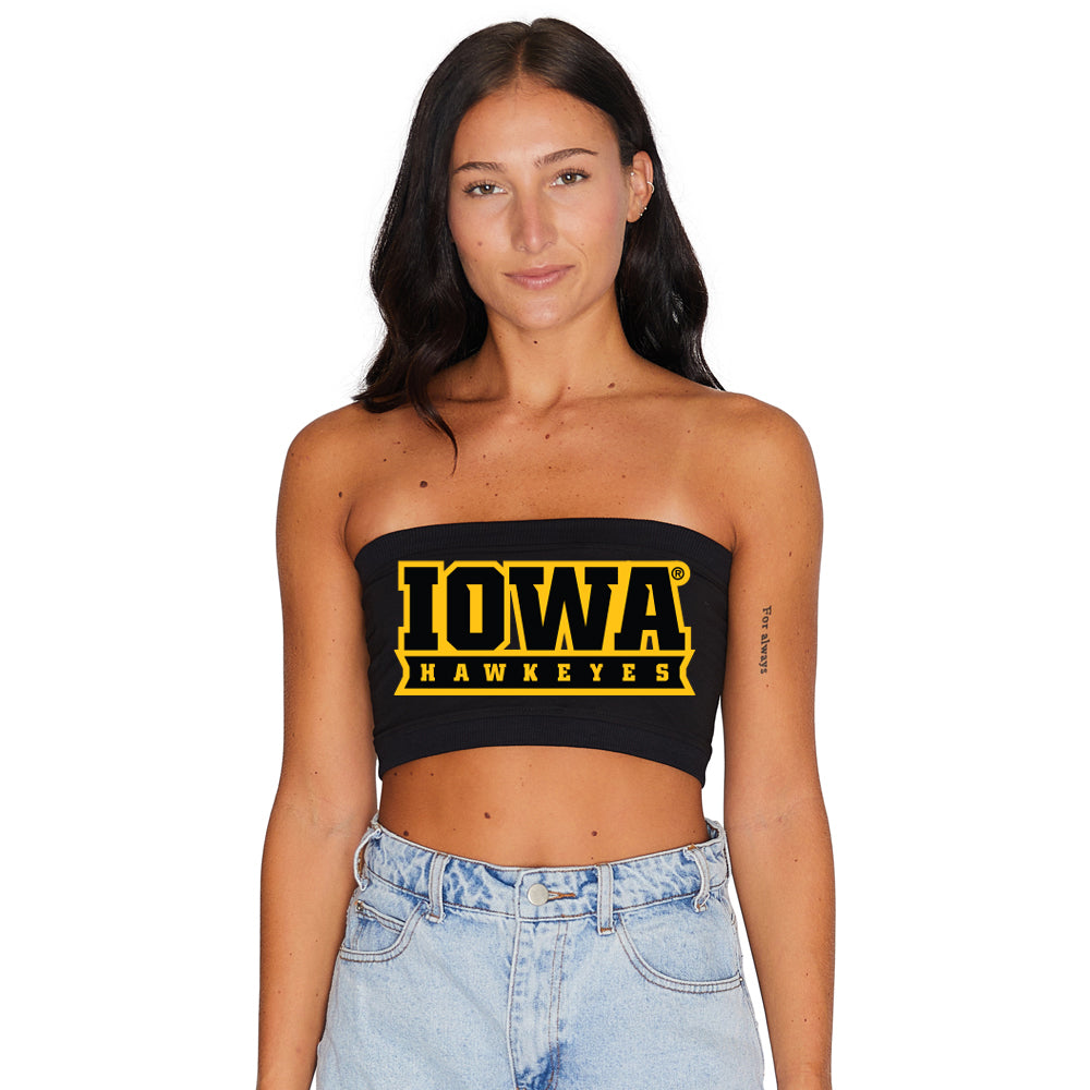 Iowa Hawkeyes Black Bandeau Top