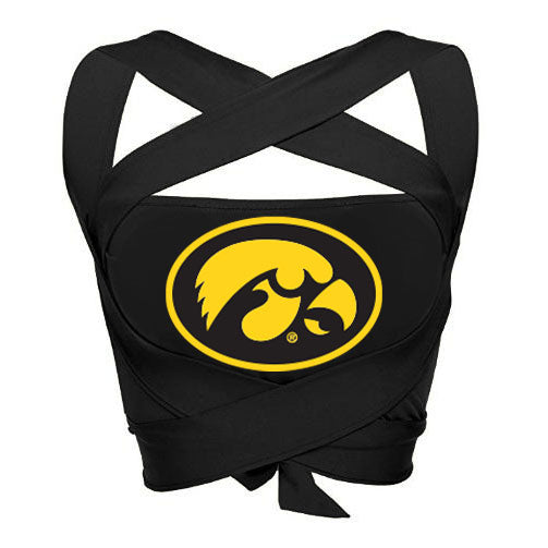 Iowa Hawkeyes Black Multi Way Bandeau Top