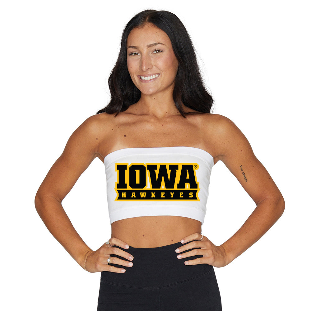 Iowa Hawkeyes White Bandeau Top
