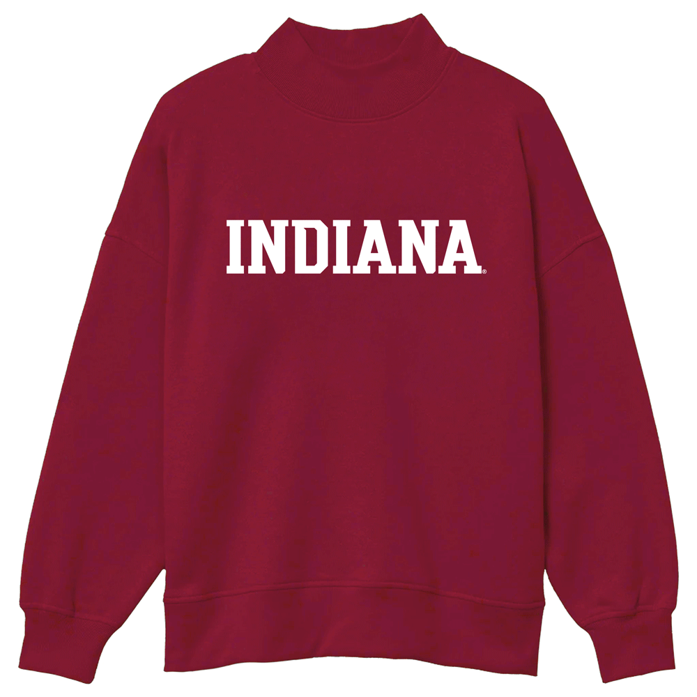 Indiana Hoosiers Crimson Mock Neck Sweatshirt