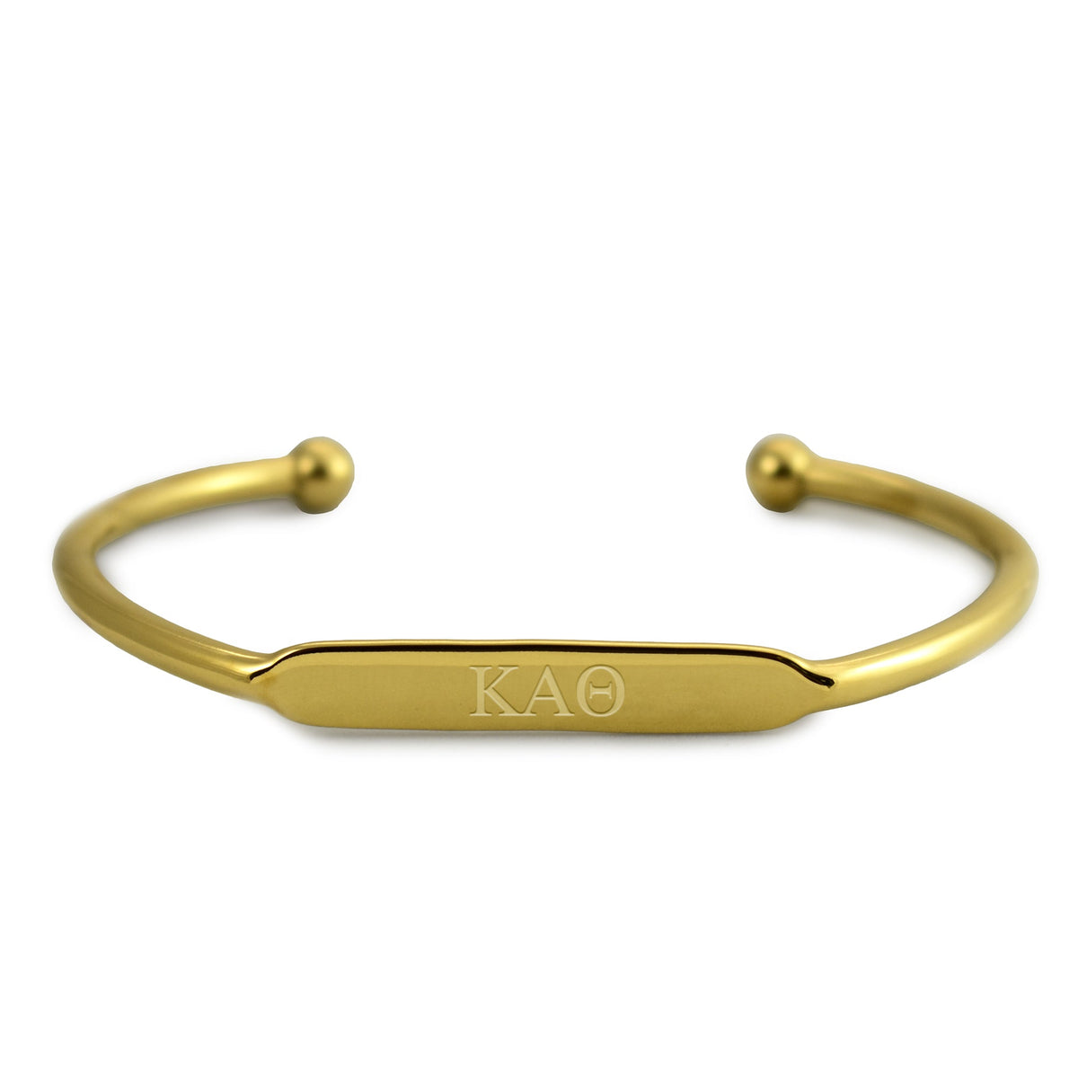 Kappa Alpha Theta Bracelet- Gold-Plated Bangle with Greek Letters