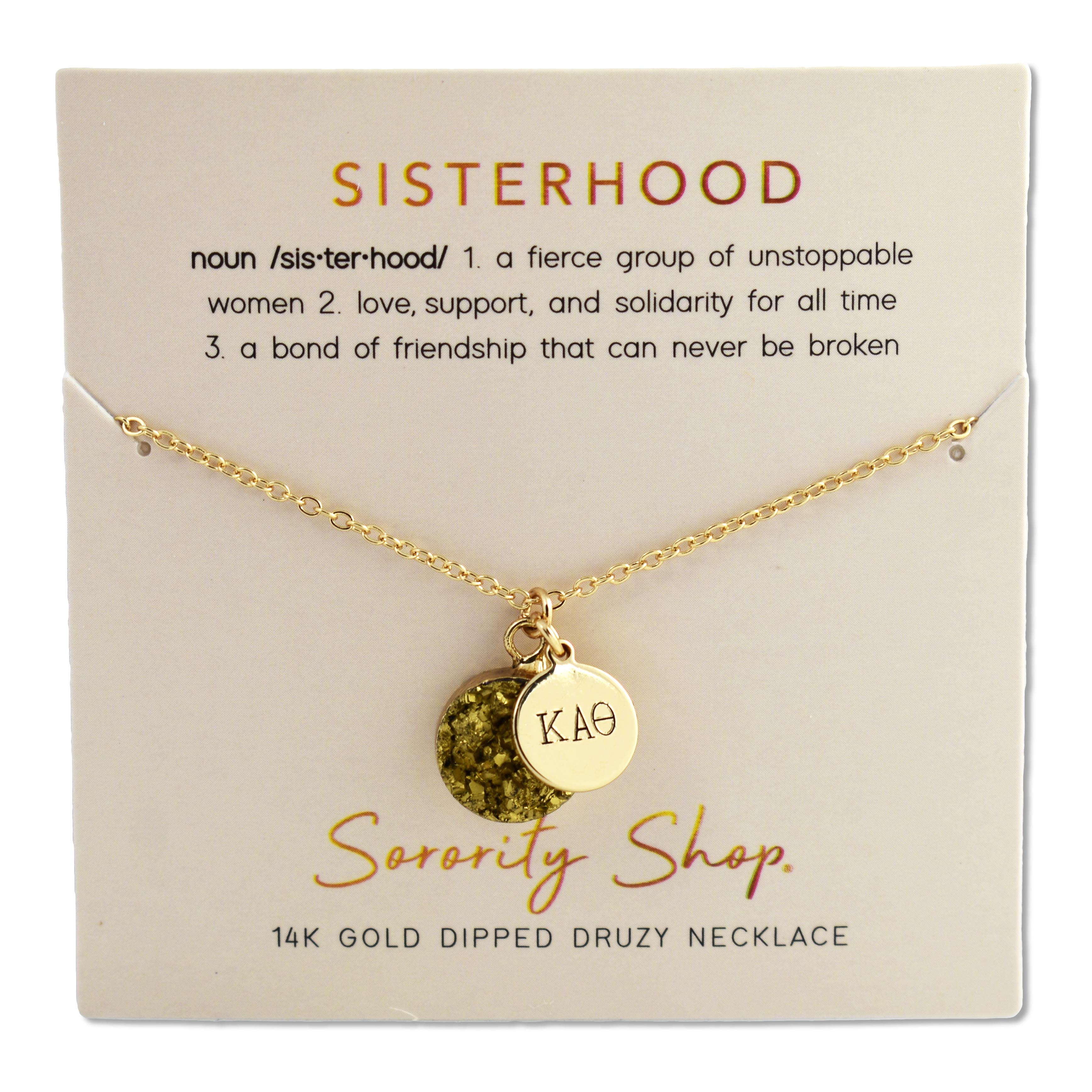Kappa Alpha Theta Sisterhood Druzy Necklace