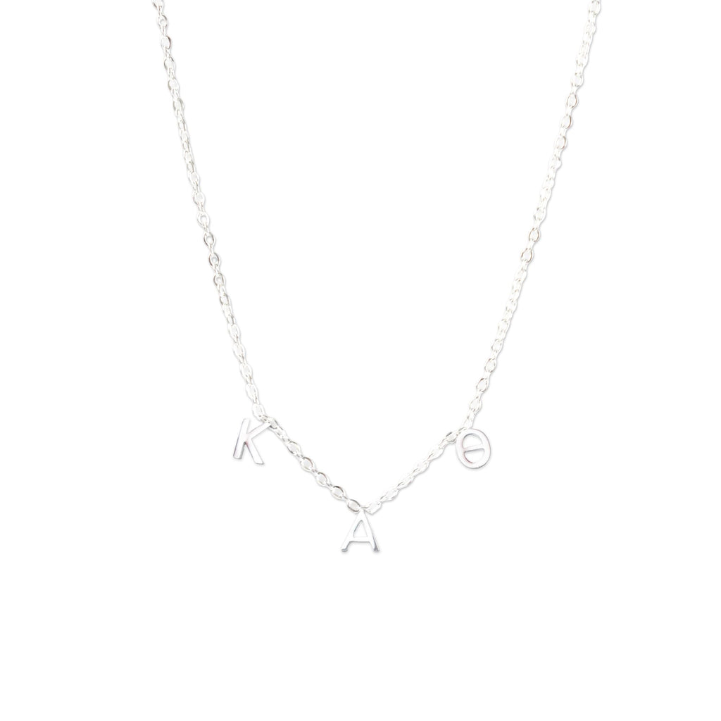 Kappa Alpha Theta Silver Greek Letters Necklace