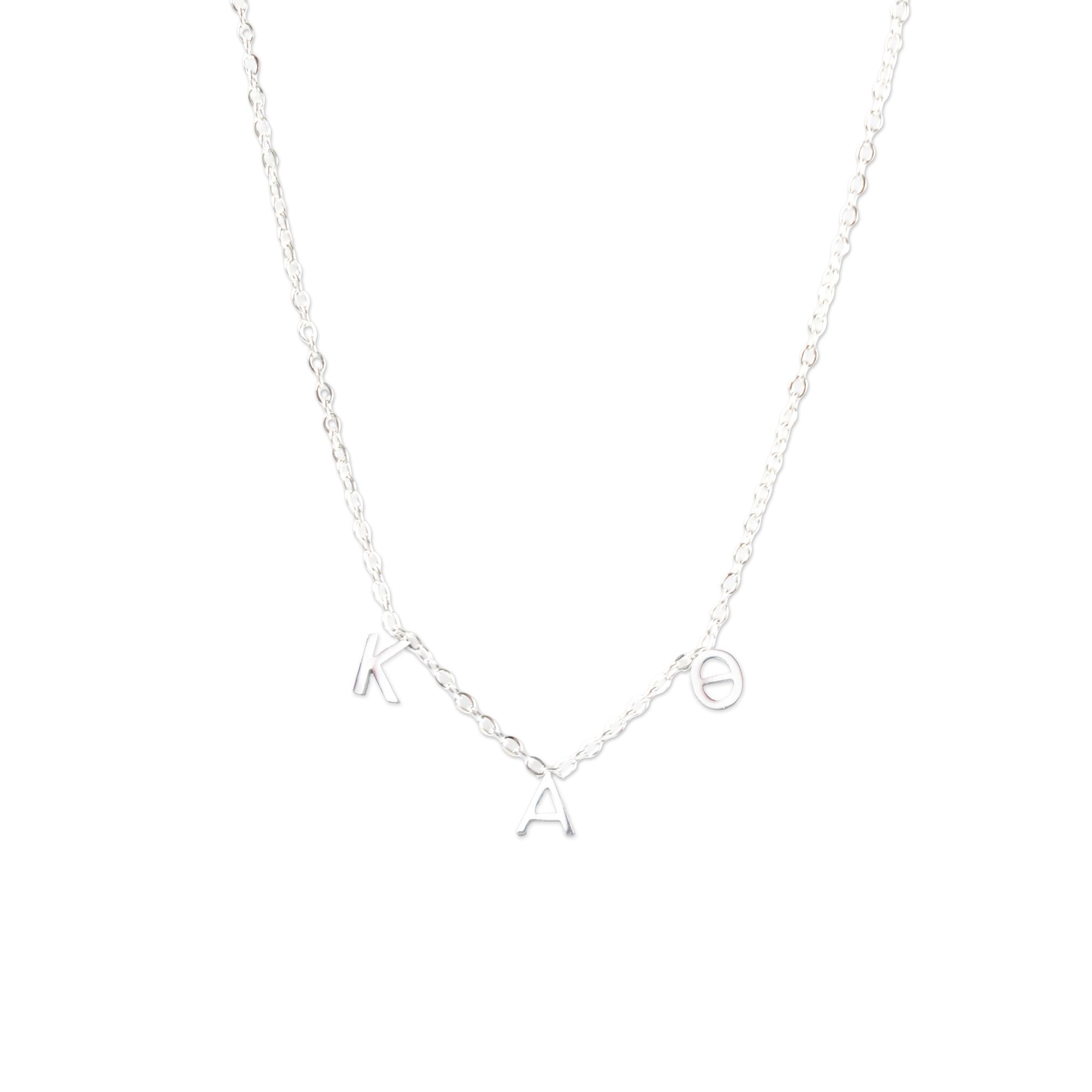 Kappa Alpha Theta Silver Greek Letters Necklace