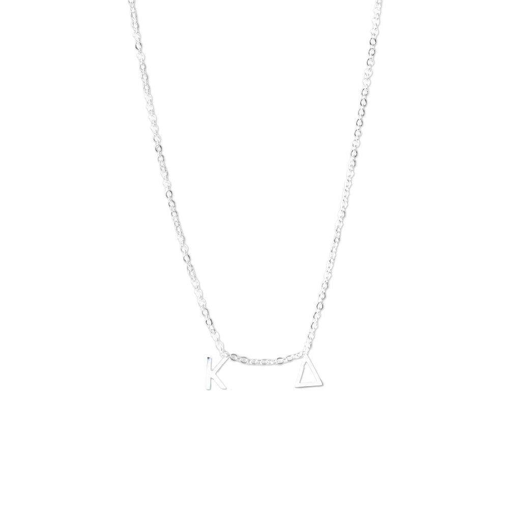 Kappa Delta Silver Greek Letters Necklace