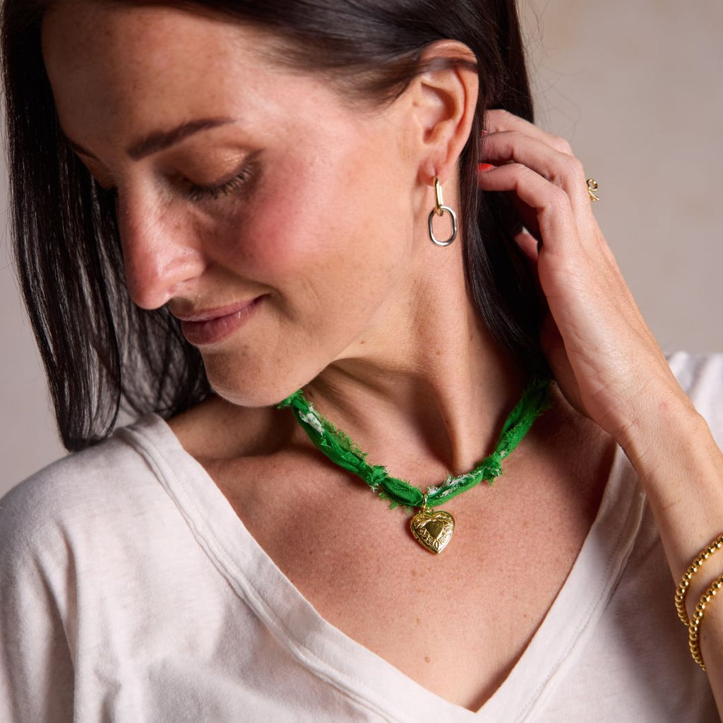 Kelly Green Bandana Necklace