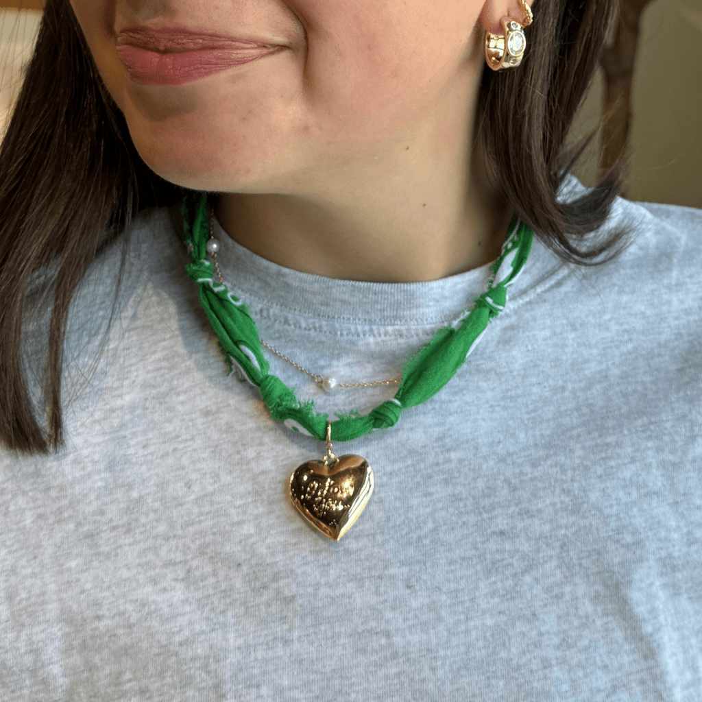 Kelly Green Bandana Necklace