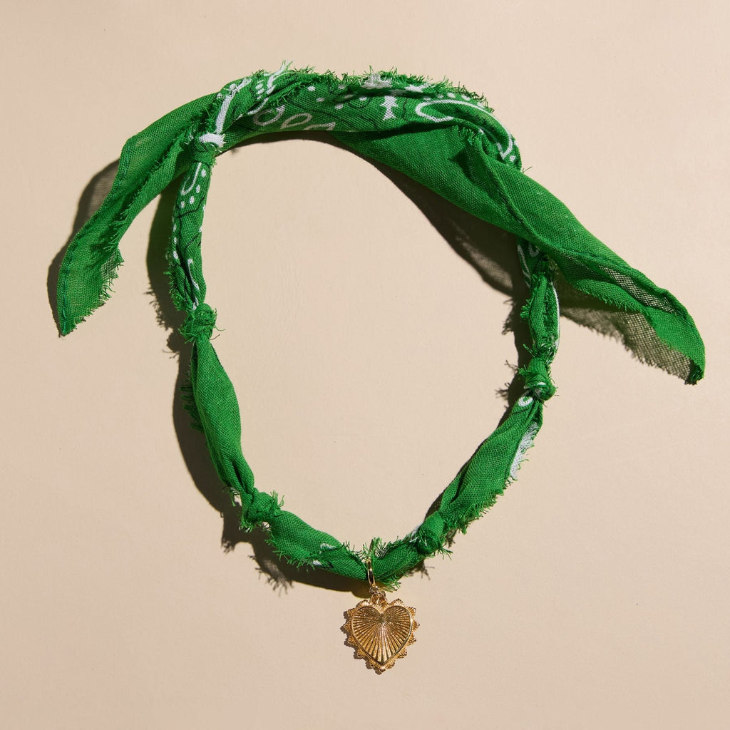 Kelly Green Bandana Necklace