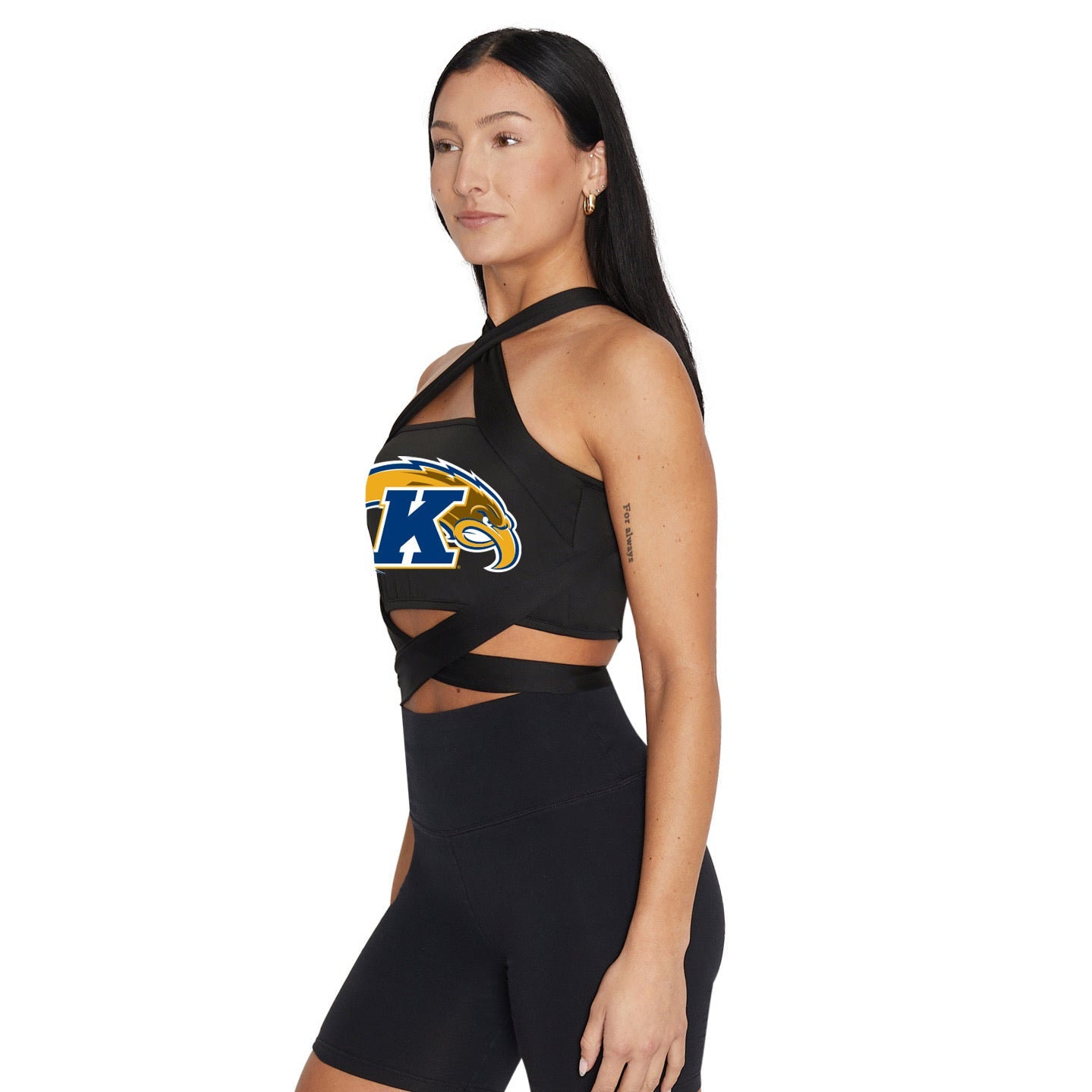 Kent State Black Multi Way Bandeau Top