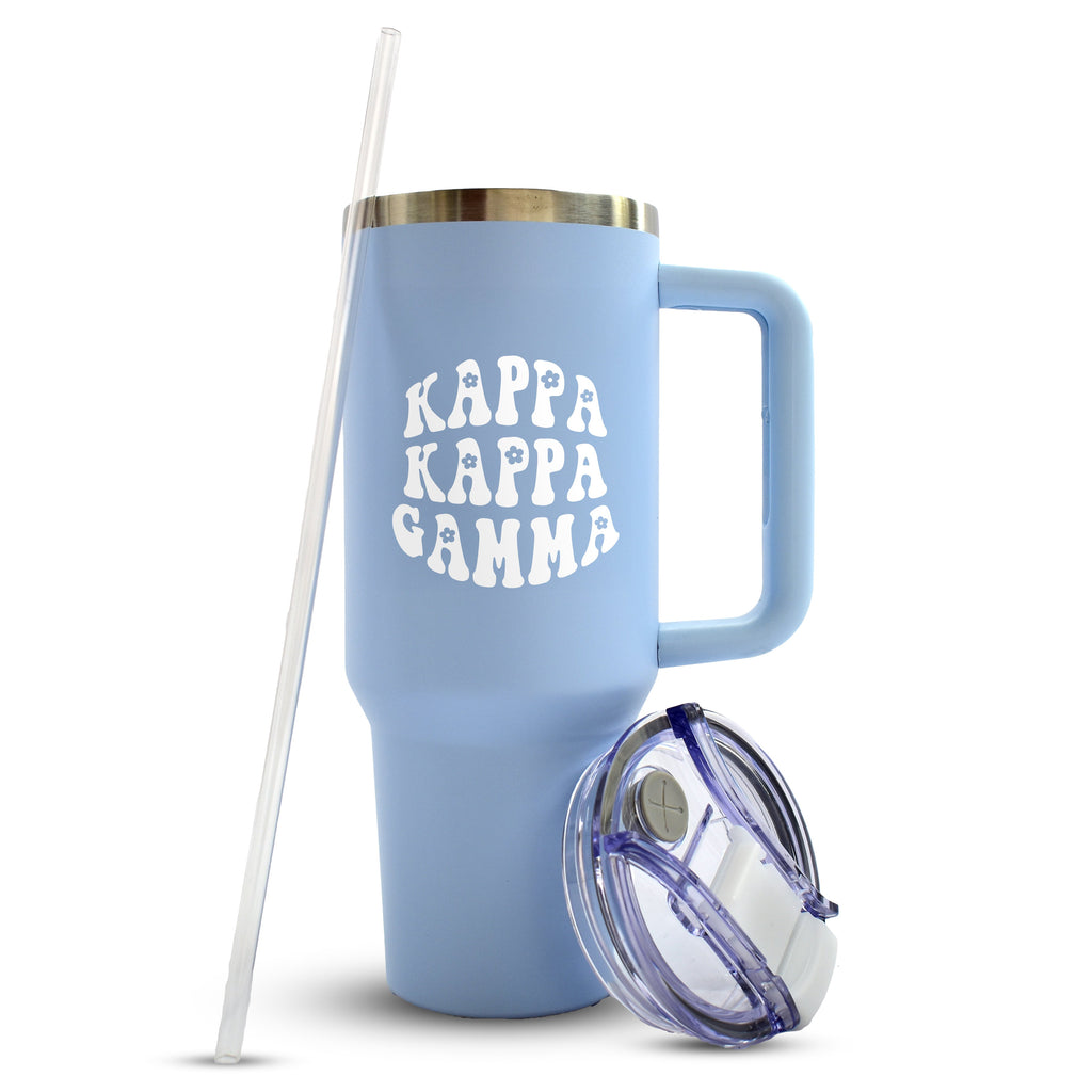 Kappa Kappa Gamma Tumbler - 40oz Stainless Steel with Handle