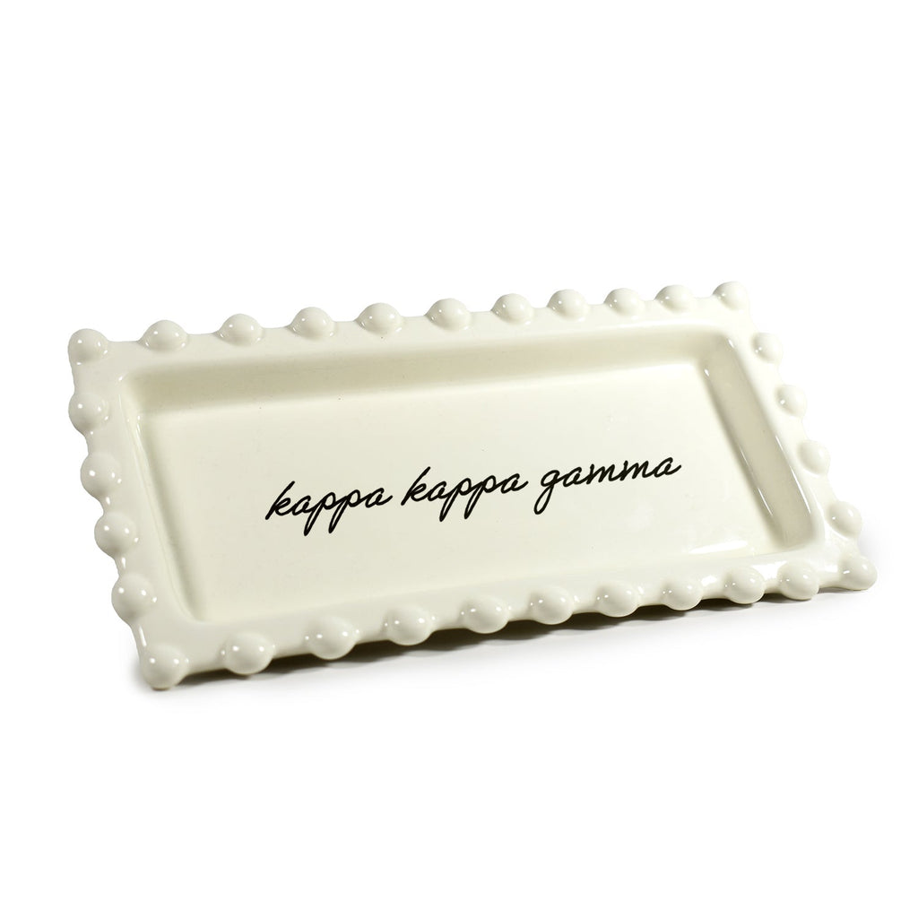 Kappa Kappa Gamma Jewelry Dish - Rectangular Cursive Script Sorority Name
