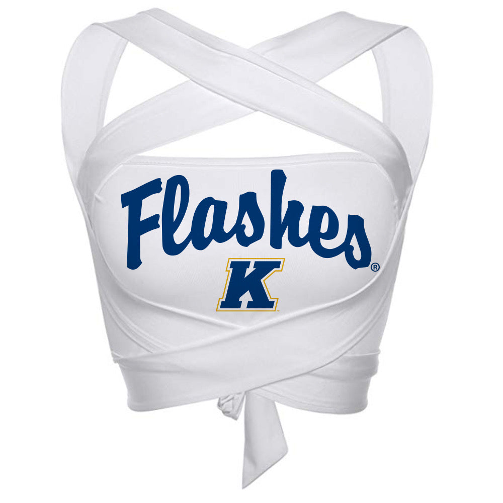 Kent State White Multi Way Bandeau Top