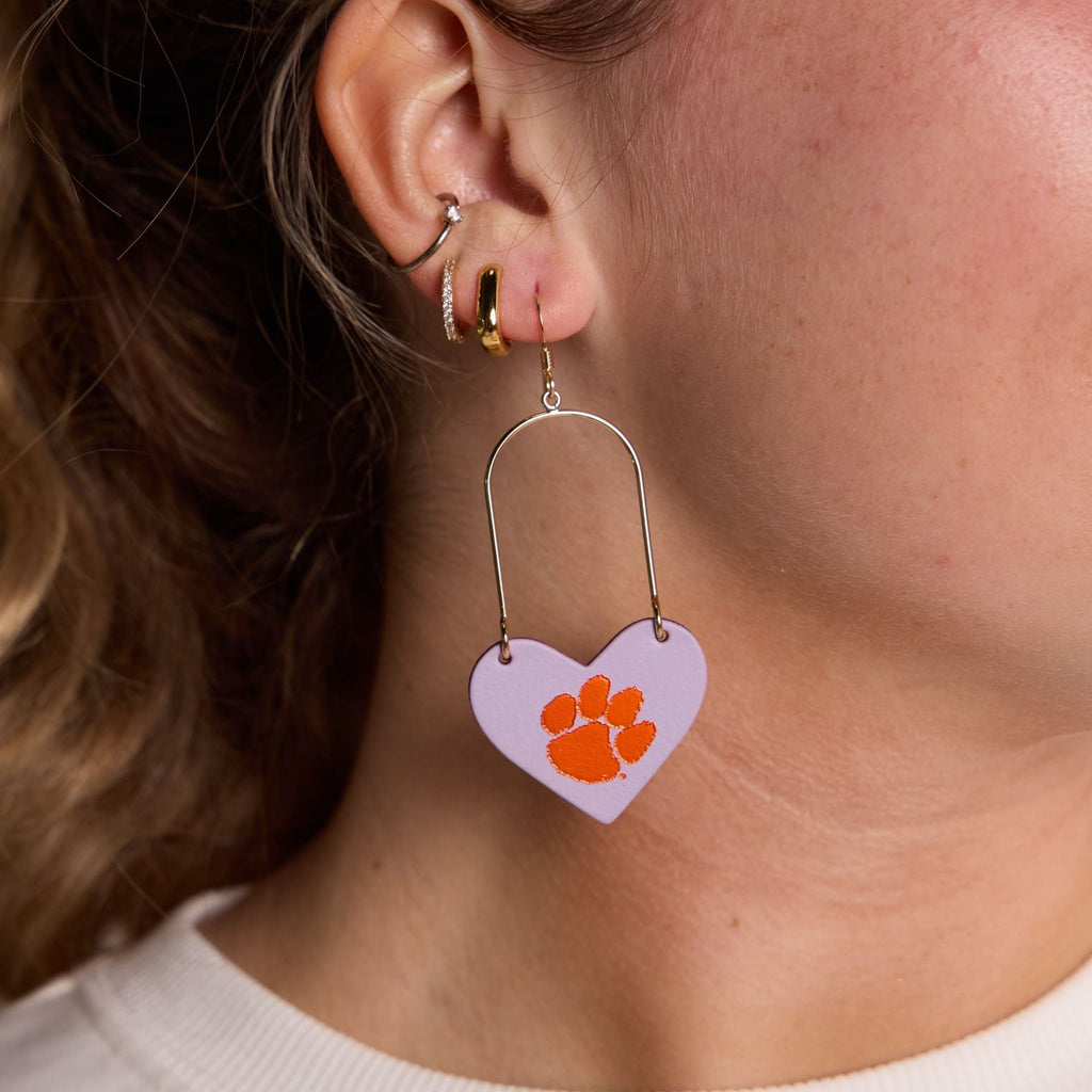 Lavender Clemson University Paw Print Heartthrobs