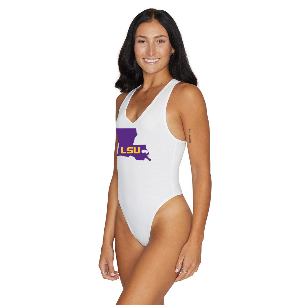 LSU White Bodysuit