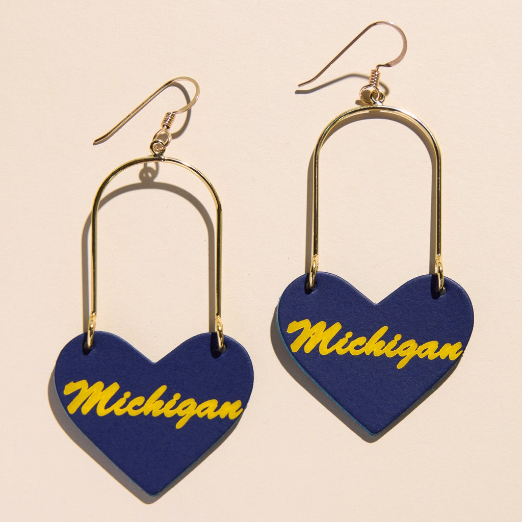 Michigan Blue University of Michigan Script Heartthrobs