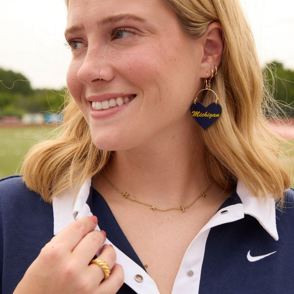 University of Michigan "HAIL" Initial Necklace