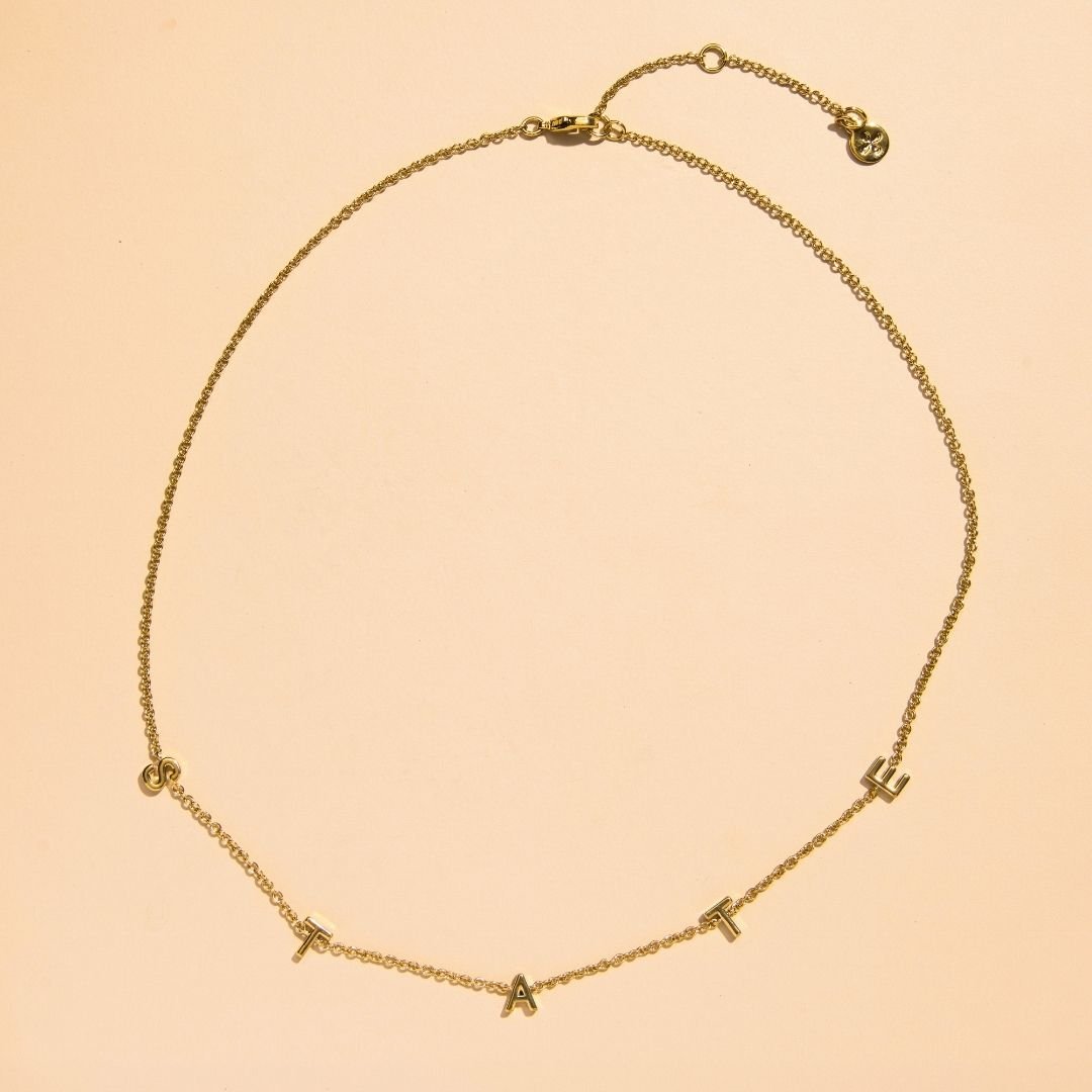 Michigan State University "STATE" Initial Necklace