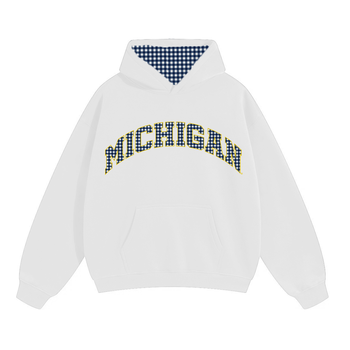 University of Michigan Gingham Hoodie
