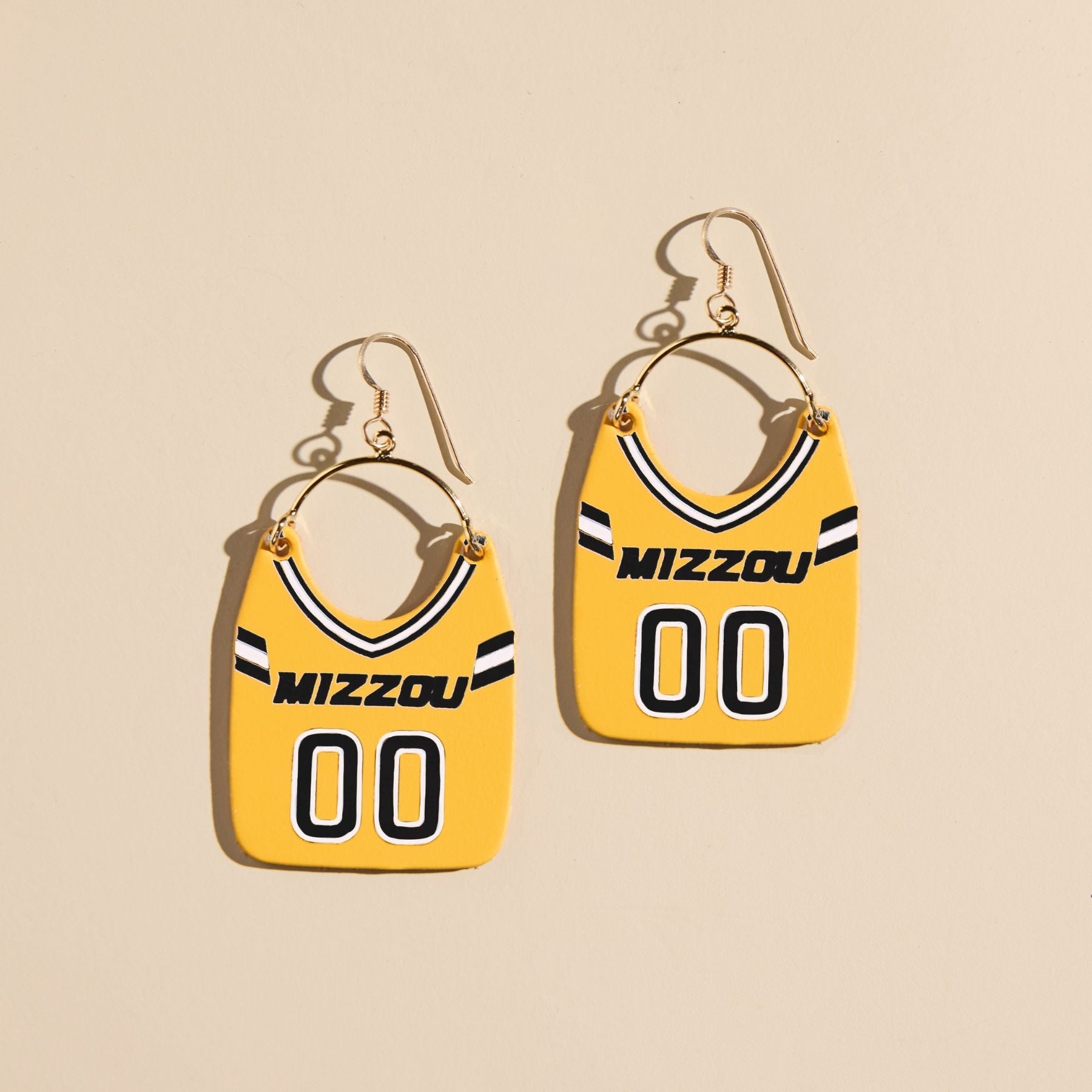 Missouri Gold University of Missouri Football Jersey Earrings
