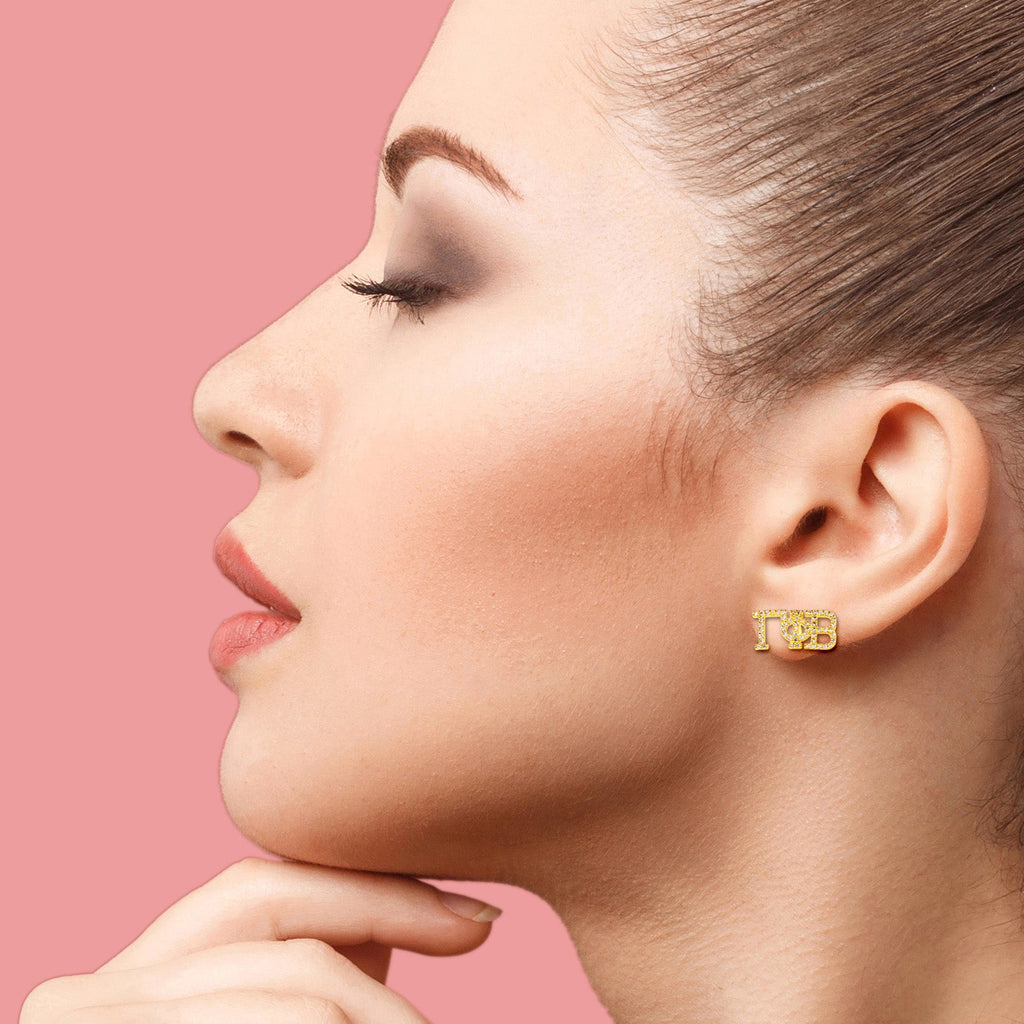 Alpha Delta Pi 18k Gold Plated Stud Earrings
