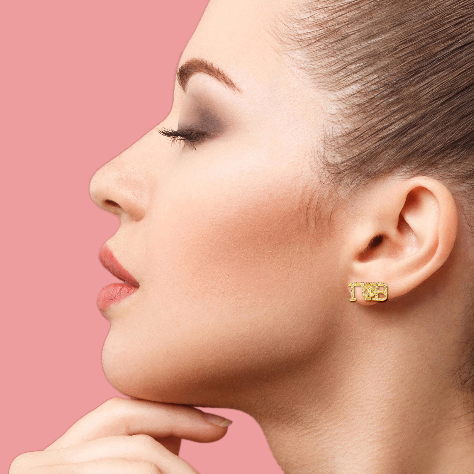 Chi Omega 18k Gold Plated Stud Earrings