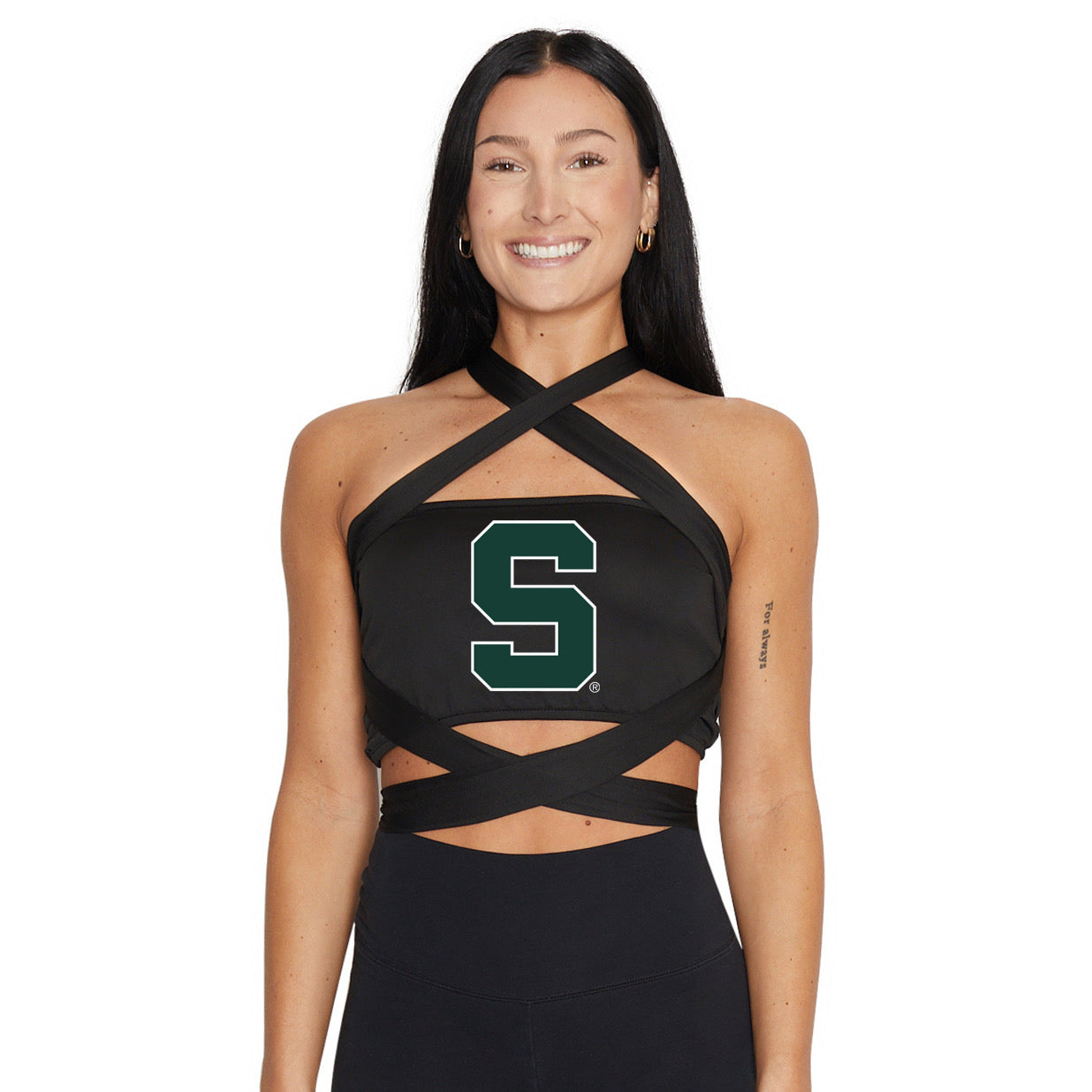 Michigan State Black Multi Way Bandeau Top