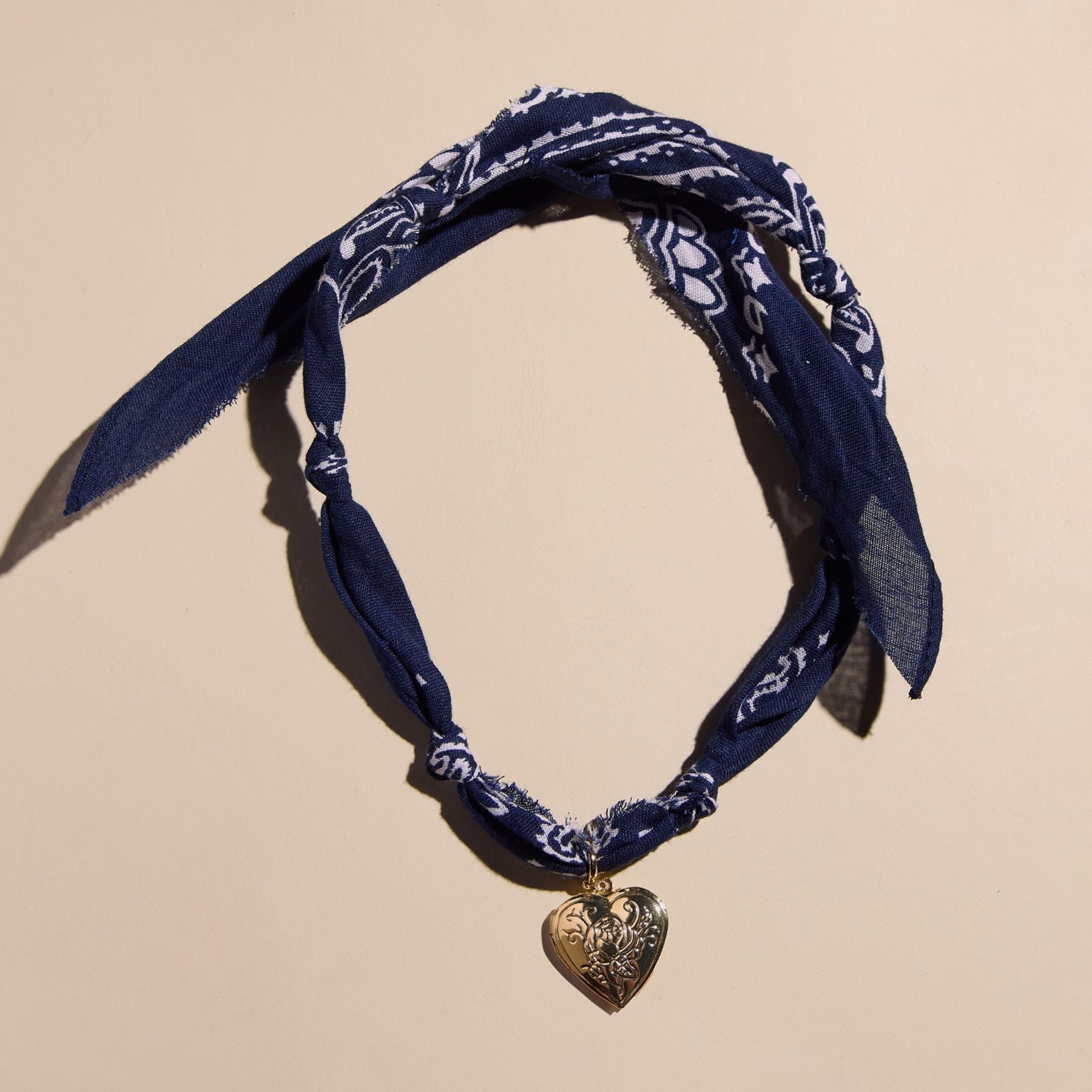 Navy Bandana Necklace
