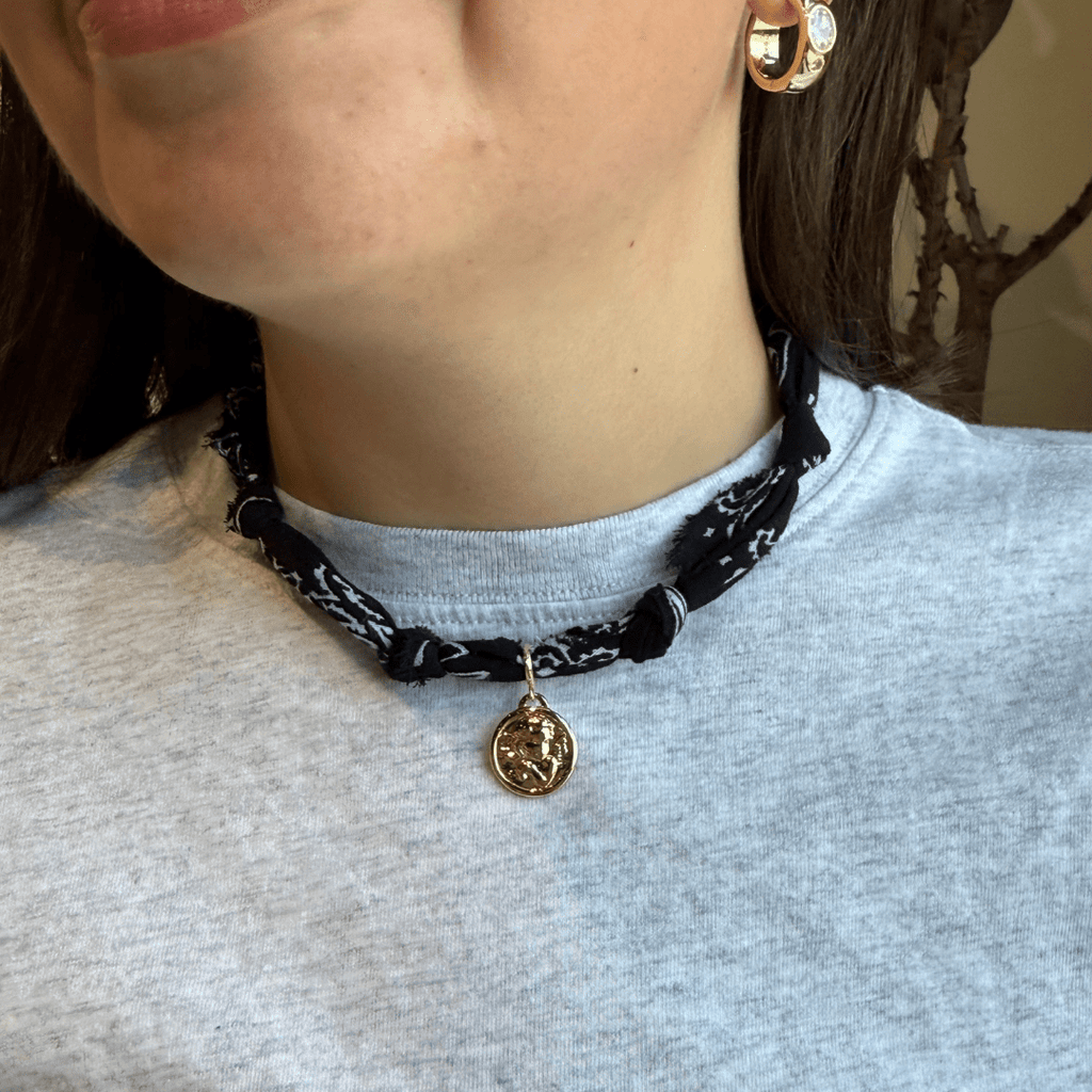 Navy Bandana Necklace