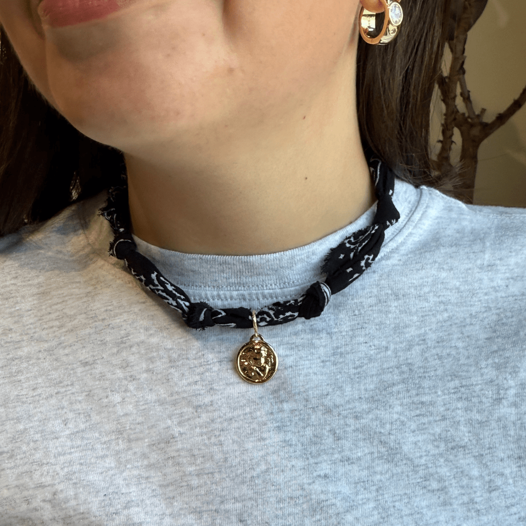 Navy Bandana Necklace
