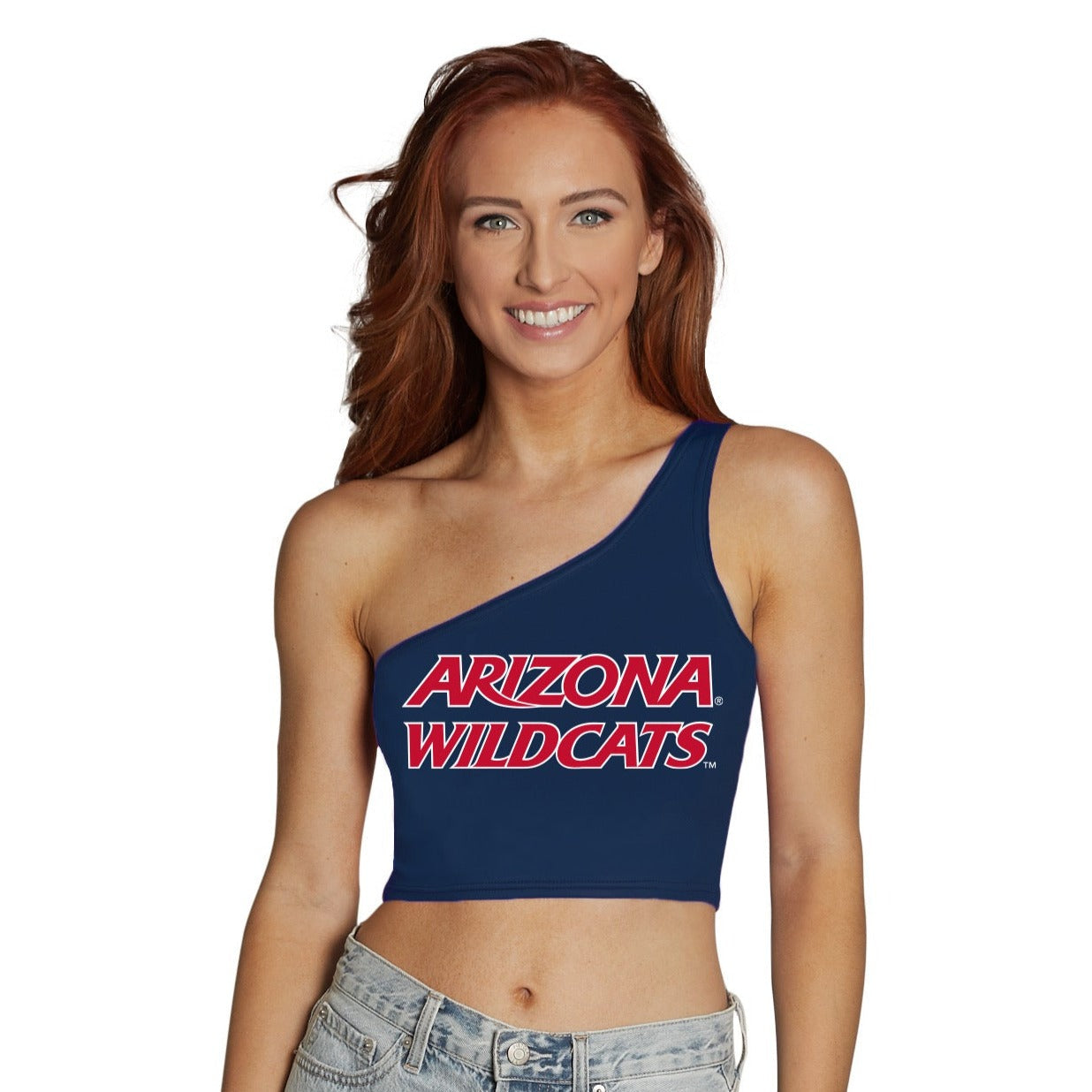 University of Arizona Navy One Shoulder Top