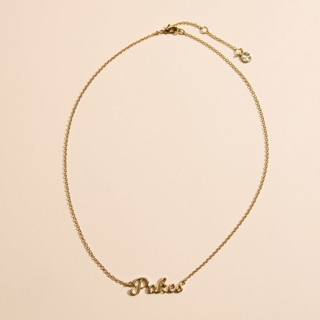 Oklahoma State University "POKES" Script Necklace