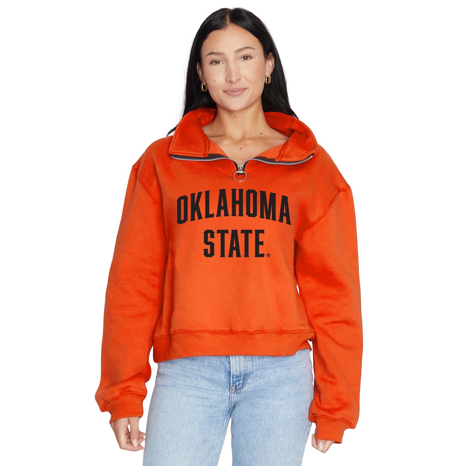 Oklahoma State Orange Quarter Zip Sweatshirt