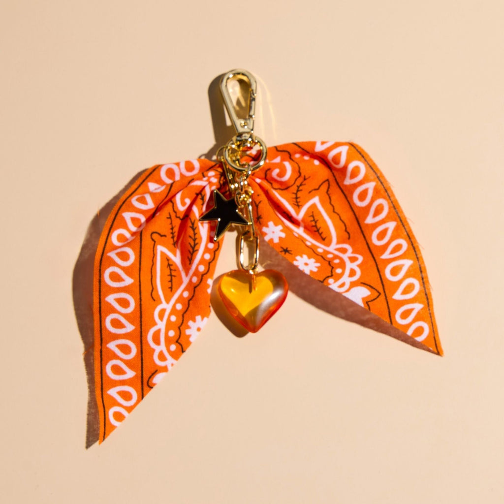 Orange Bandana Bag Charm
