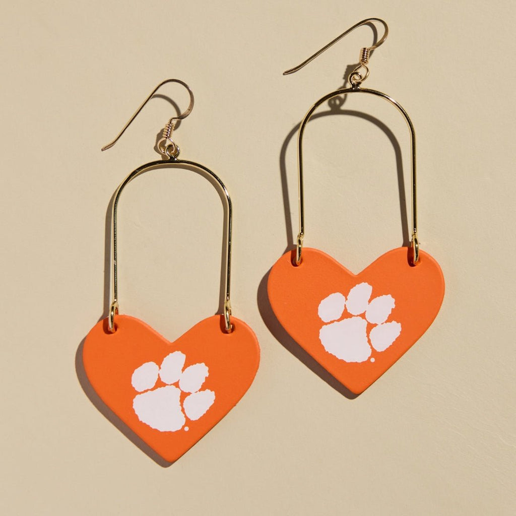 Orange Clemson University Paw Print Heartthrobs