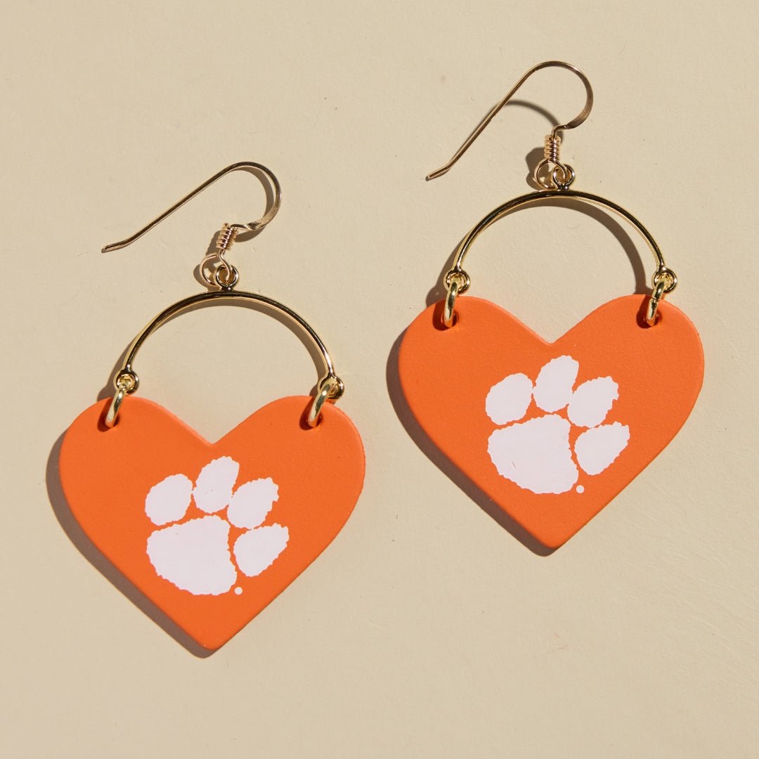 Orange Clemson University Paw Print Lover