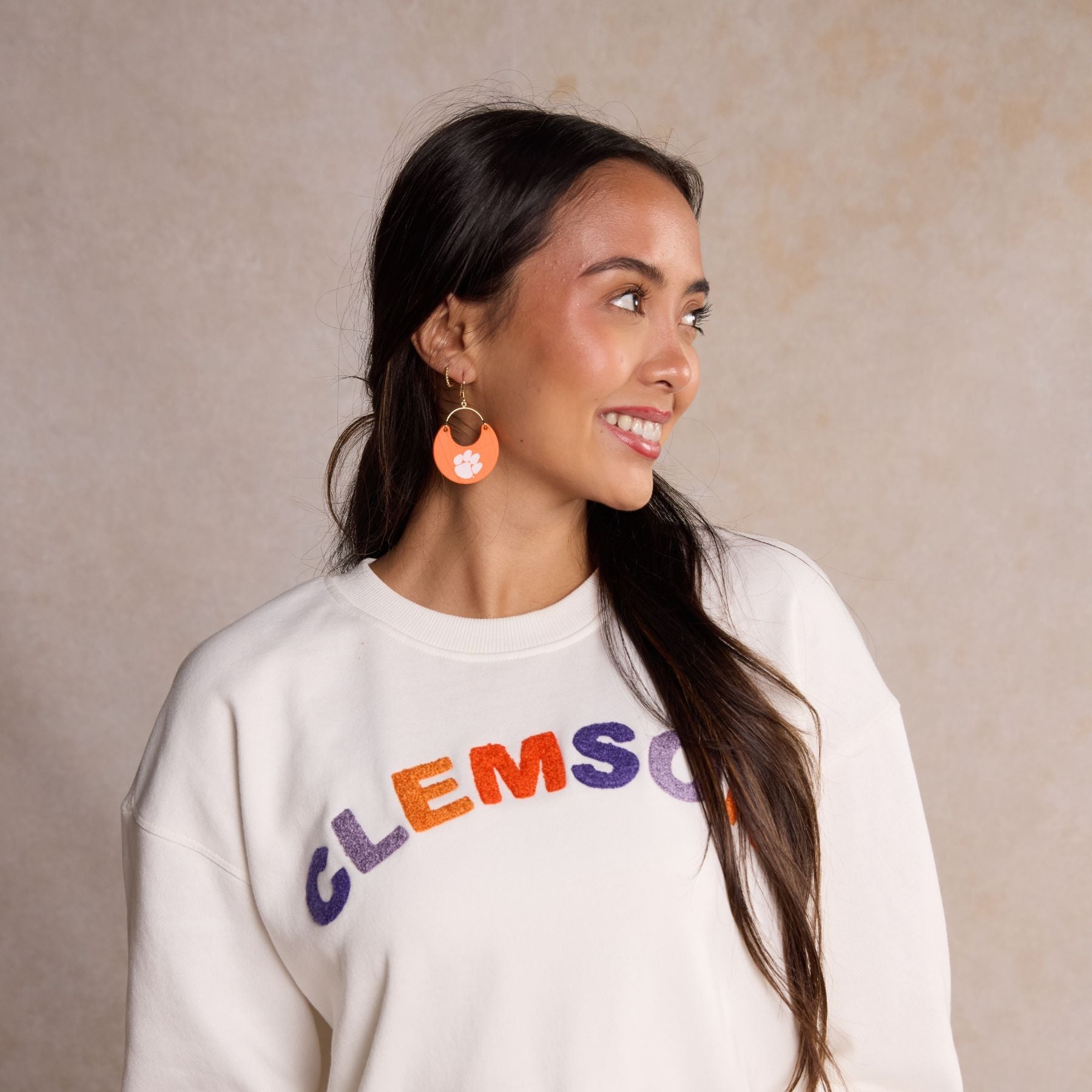 Orange Clemson University Paw Print Ninas