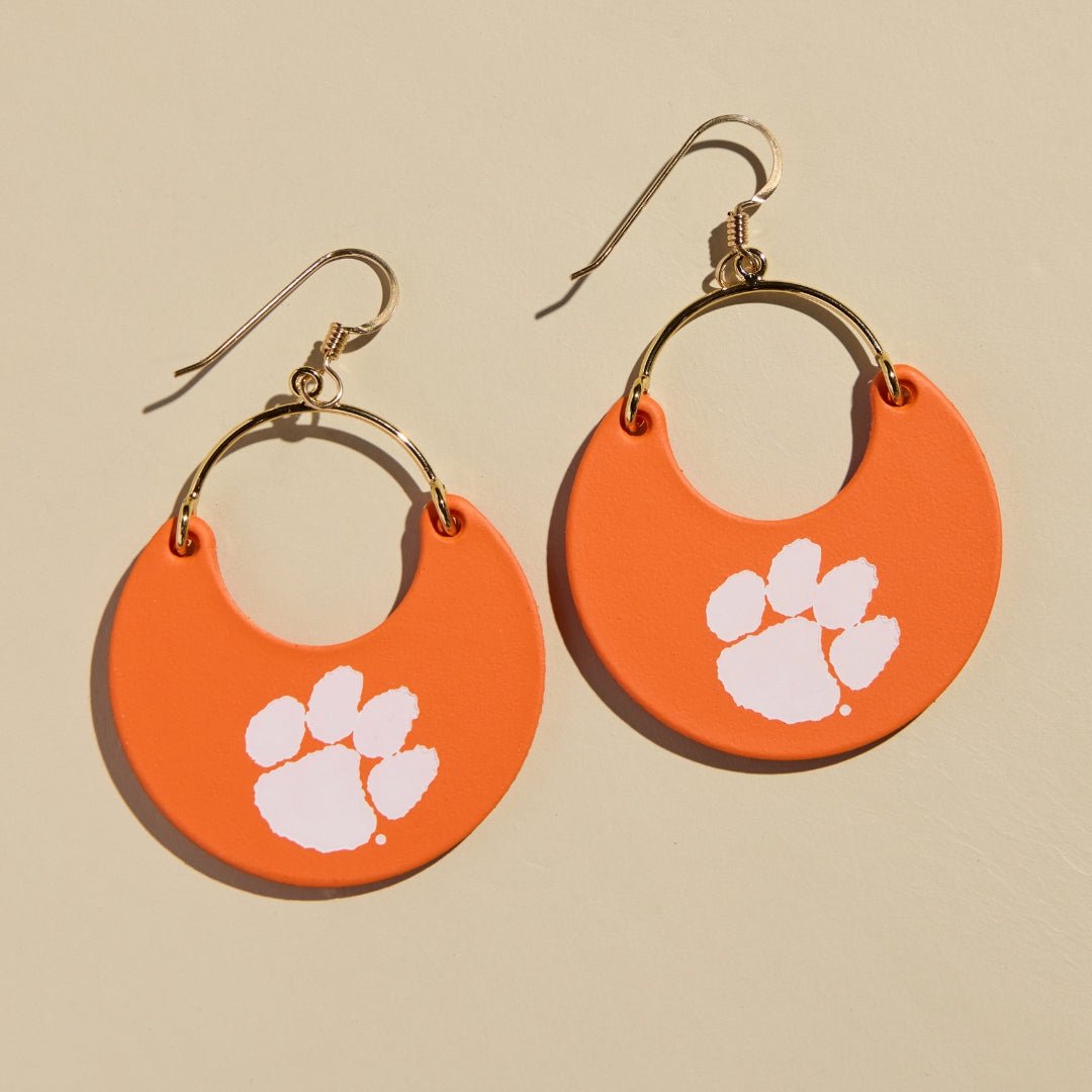 Orange Clemson University Paw Print Ninas