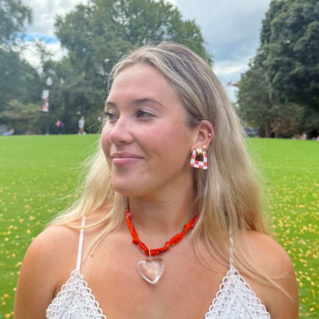 Orange & White Checkmate Avery