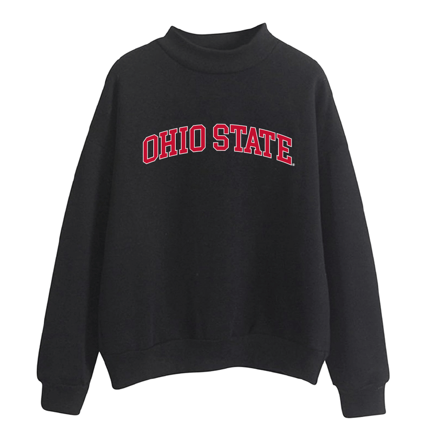 Ohio State OSU Buckeyes Black Mock Neck Sweatshirt
