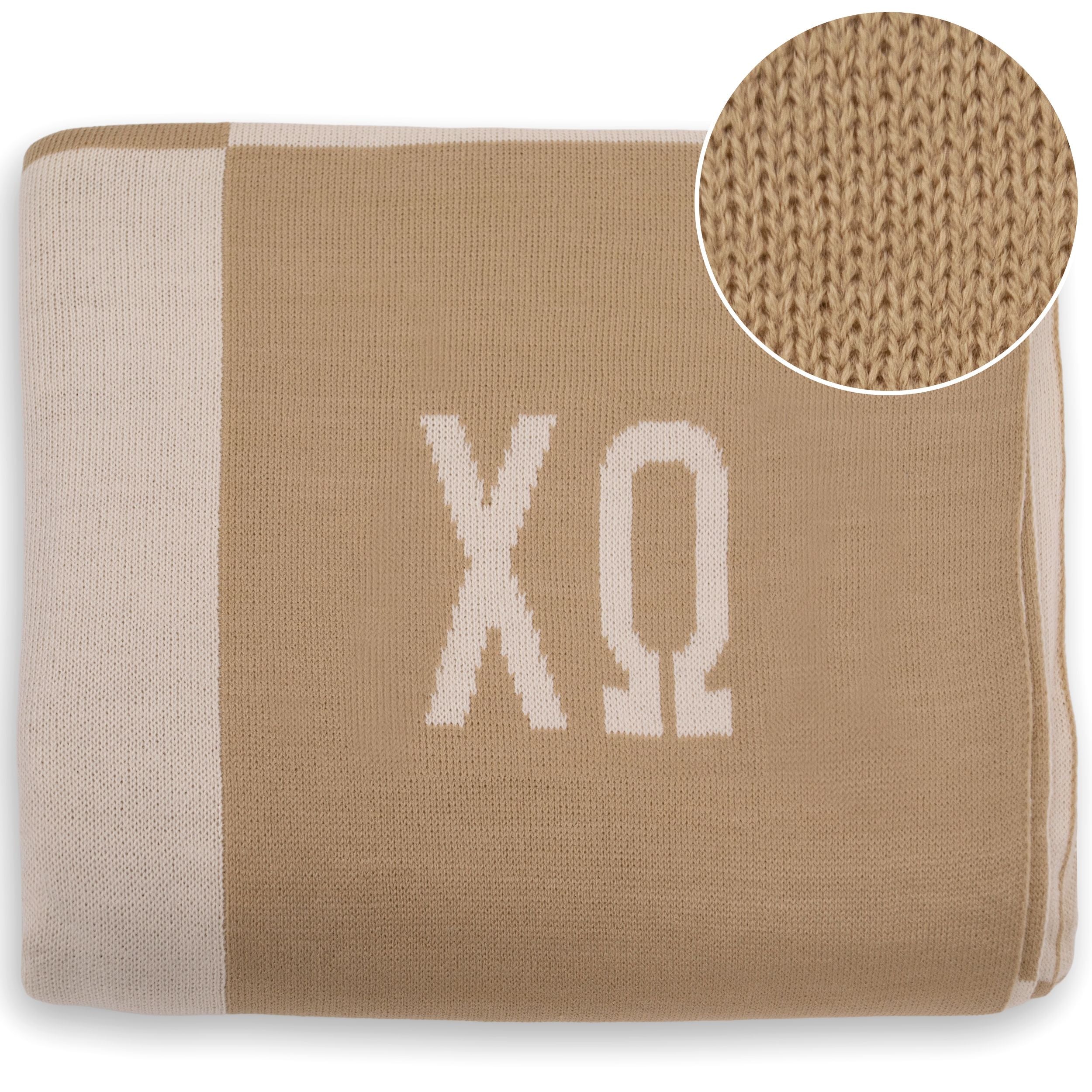 Chi Omega Blanket - Acrylic Knit Checkered Blanket